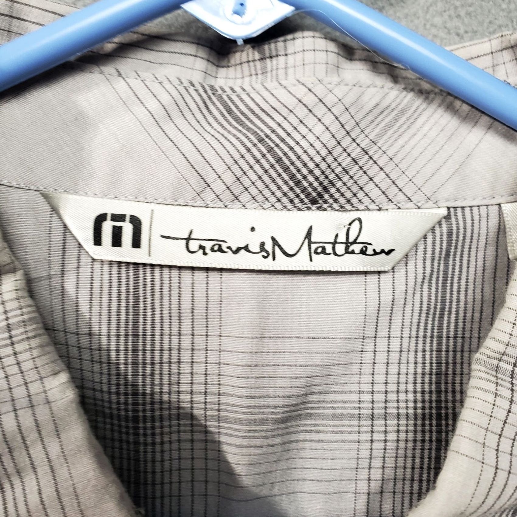 TravisMathew Travis Mathew Shirt Mens XL Gray Black Check Button Up Short Sleeve Casual Size US XL / EU 56 / 4 - 4 Thumbnail