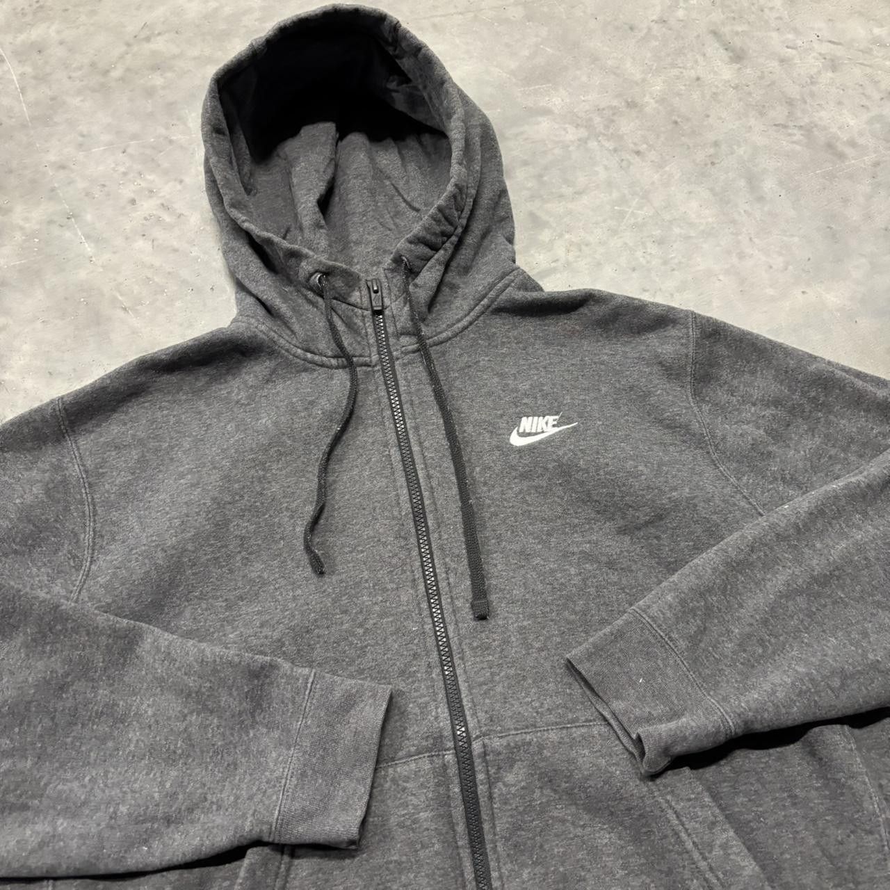 Nike × Vintage Crazy Vintage Y2K/2000s Grey Nike Streetwear Essential Zip Up Hoodie! Size US M / EU 48-50 / 2 - 6 Thumbnail
