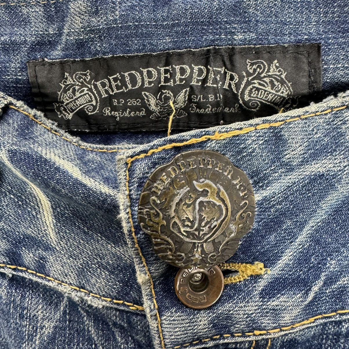 Indigo ⚡️RED PEPPER GOLD PATCHWORK DENIM JEANS PANTS Size US 36 / EU 52 - 10 Thumbnail