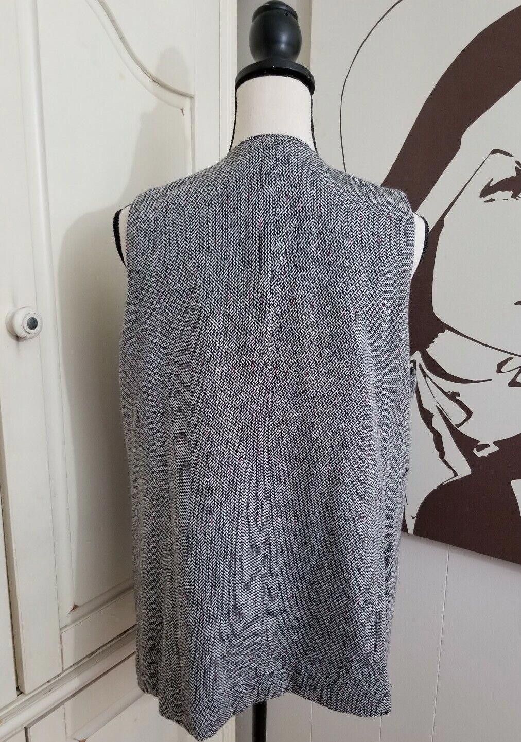 Chicos Chicos Vest Size 2 Wool Blend Embellished Open Front Career Size L / US 10 / IT 46 - 4 Thumbnail