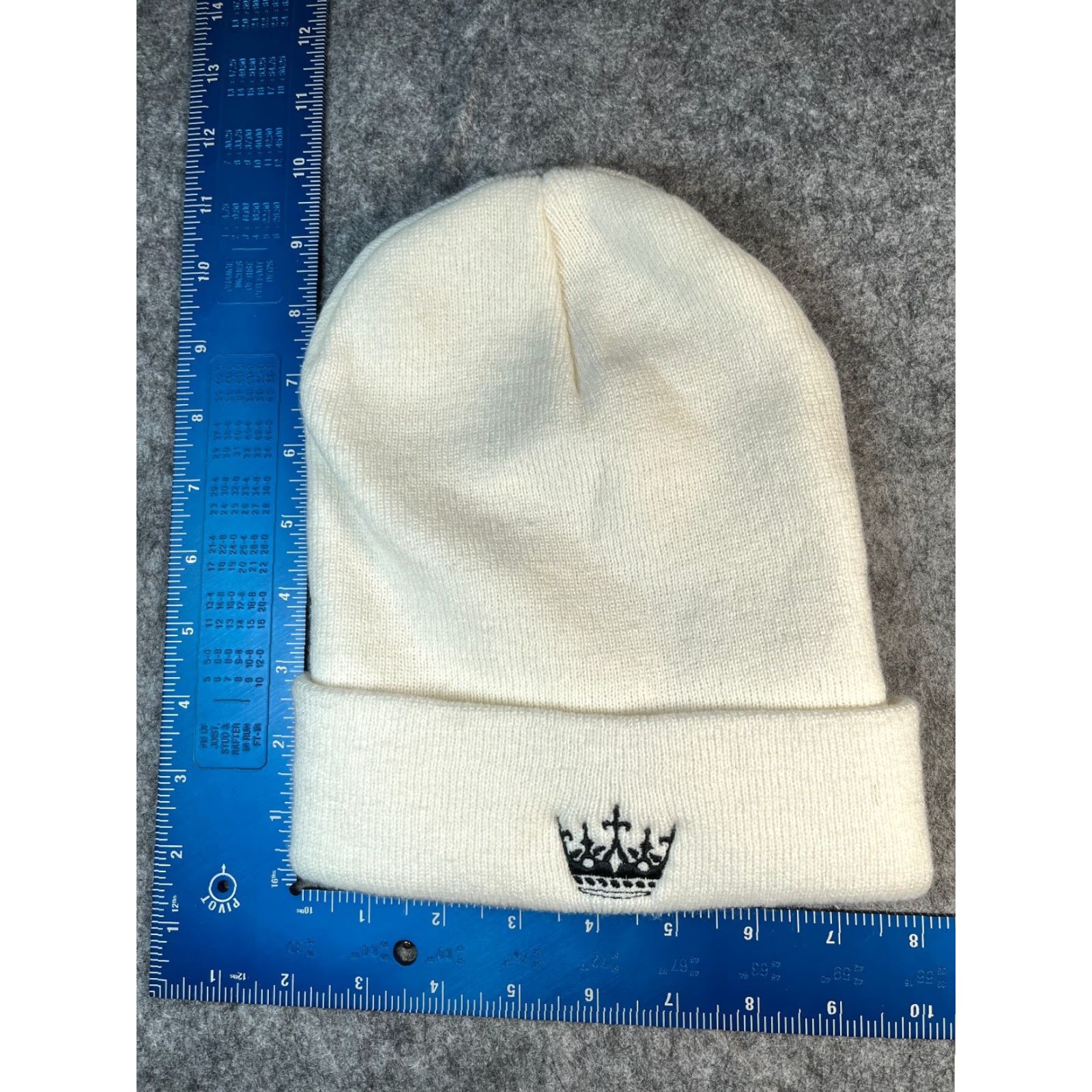 Port & Company Port & Company Team Of Queens Crown Beanie Toque Adult One Size White Knit Acrylic Beanie Womens One Size White Knit Crown Queen Hat/Cap Vintage? No. Size ONE SIZE - 4 Thumbnail