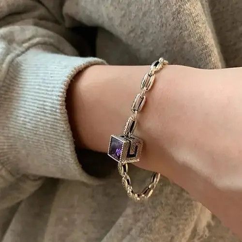 Other Y2K Cquare Purple Zircon Bracelet Size ONE SIZE - 1 Thumbnail
