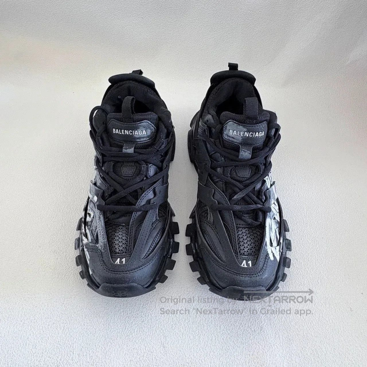 Balenciaga balenciaga track signature black and white sneakers. Size US 9 / EU 42 - 2 Thumbnail