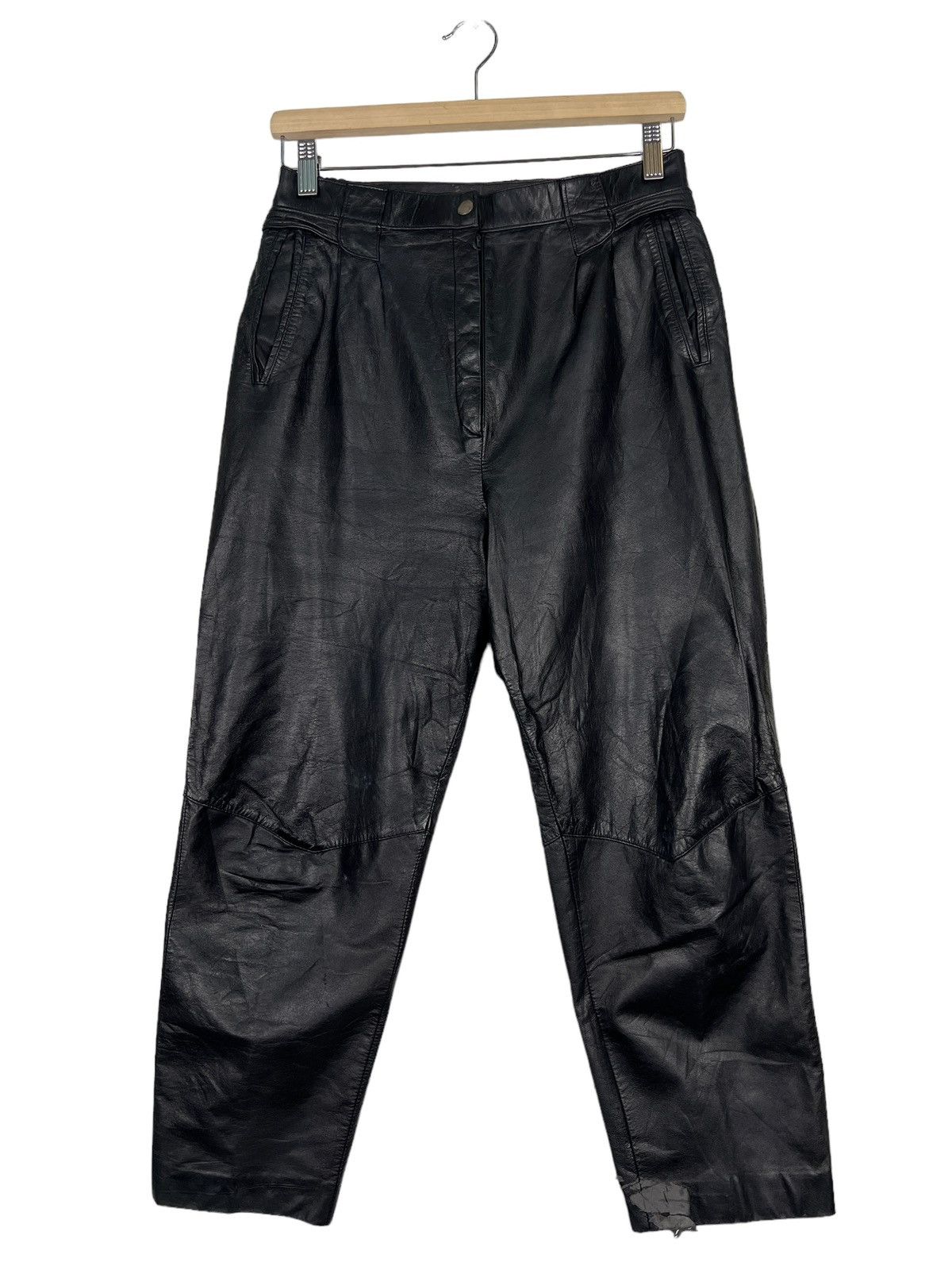 Genuine Leather 🔥 VINTAGE WEST PAC TROUSER LEATHER PANTS Size US 30 / EU 46 - 1 Thumbnail