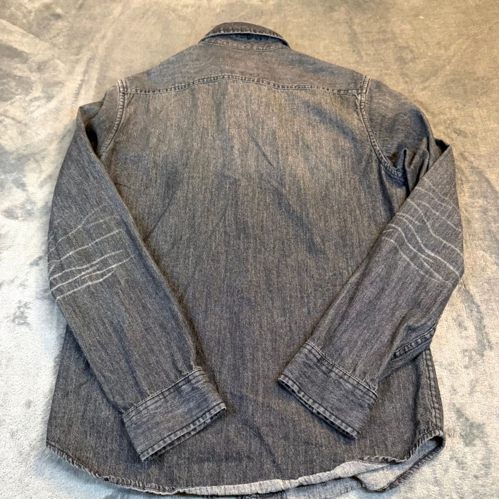 Vintage Goodfellow & Co Denim Shirt Mens Small Gray Black Snap Front Western Casual Size US S / EU 44-46 / 1 - 4 Thumbnail