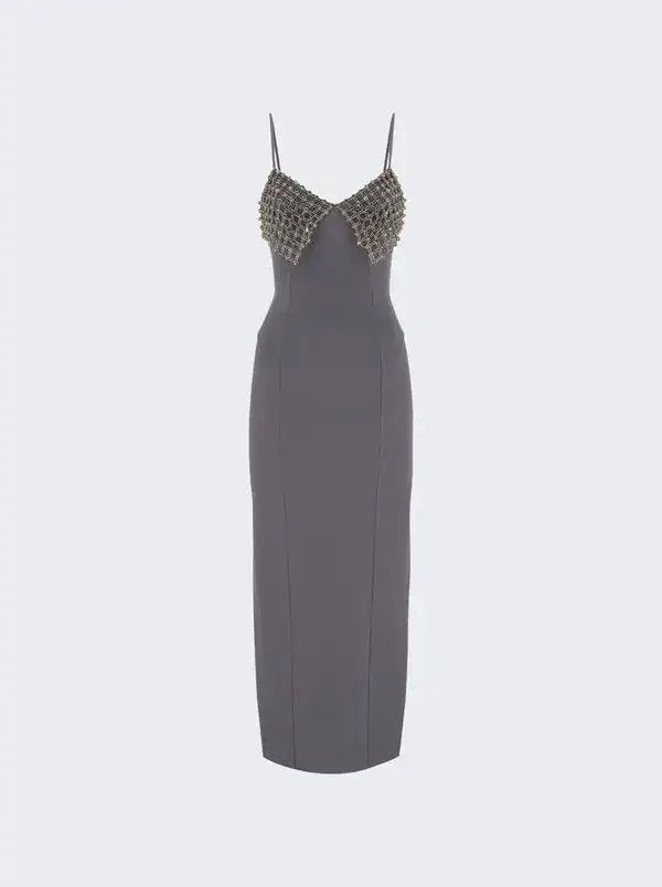 The Attico o1mle0526 Embellished Midi Dress in Gray Size M / US 6-8 / IT 42-44 - 1 Thumbnail