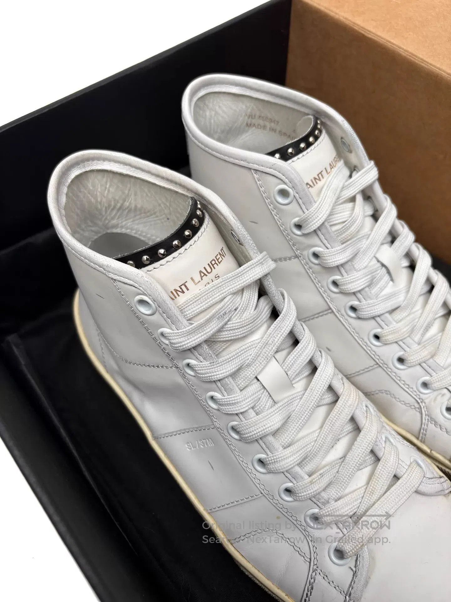 Saint Laurent Paris White High-Top Sneakers Size 7. Size US 7 / EU 40 - 3 Thumbnail