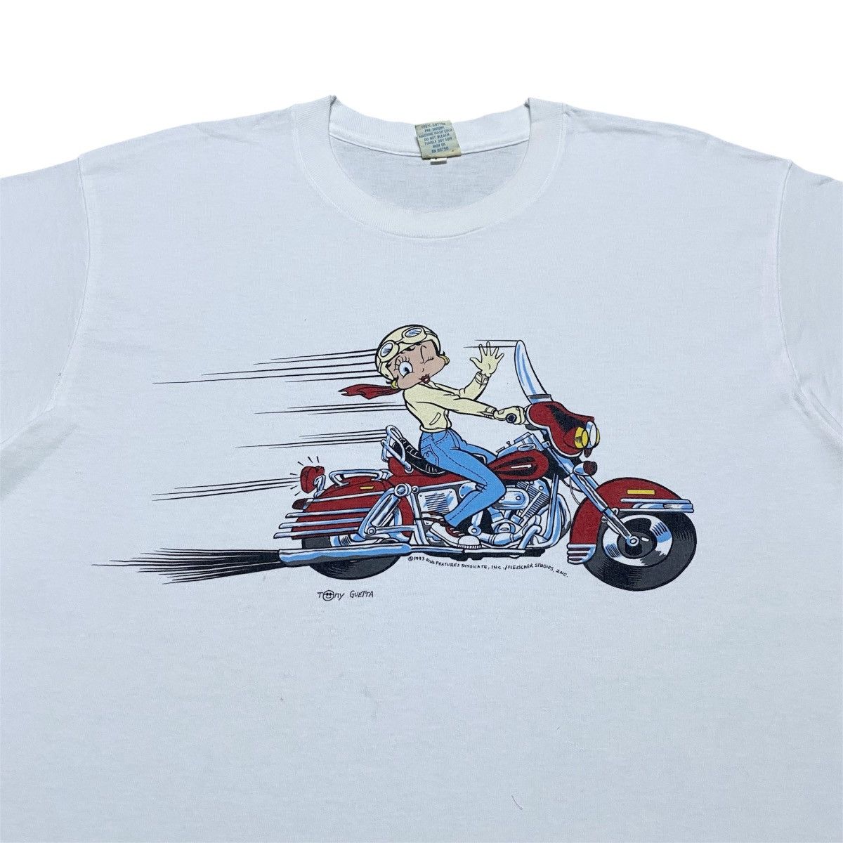 Cartoon Network Rare‼️🔥 Vintage Betty Boop Motorcycle Tony Guetta T-Shirt Size US M / EU 48-50 / 2 - 3 Thumbnail