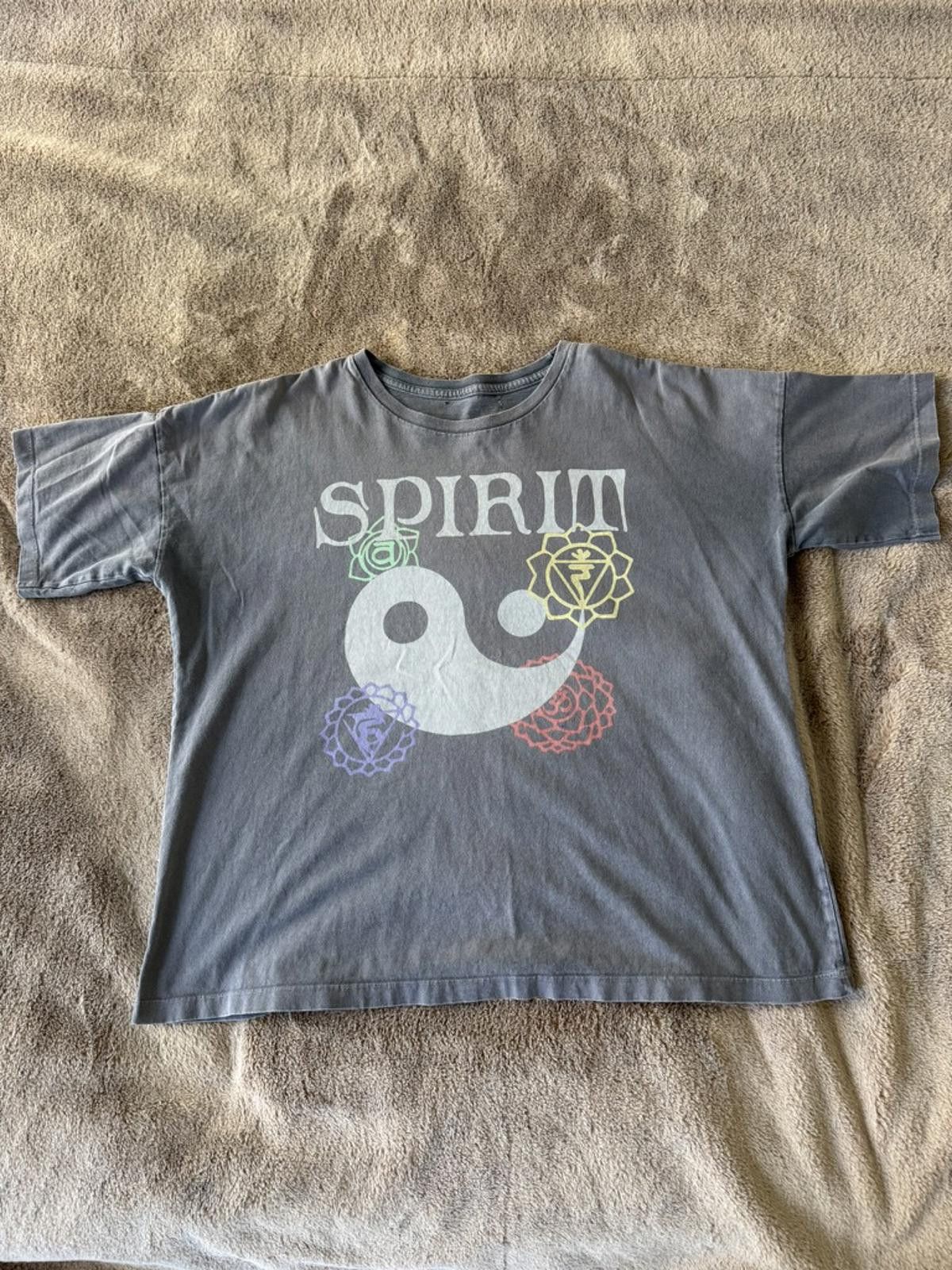 Spirit Graphic T-Shirt with Yin Yang and Chakra Symbols