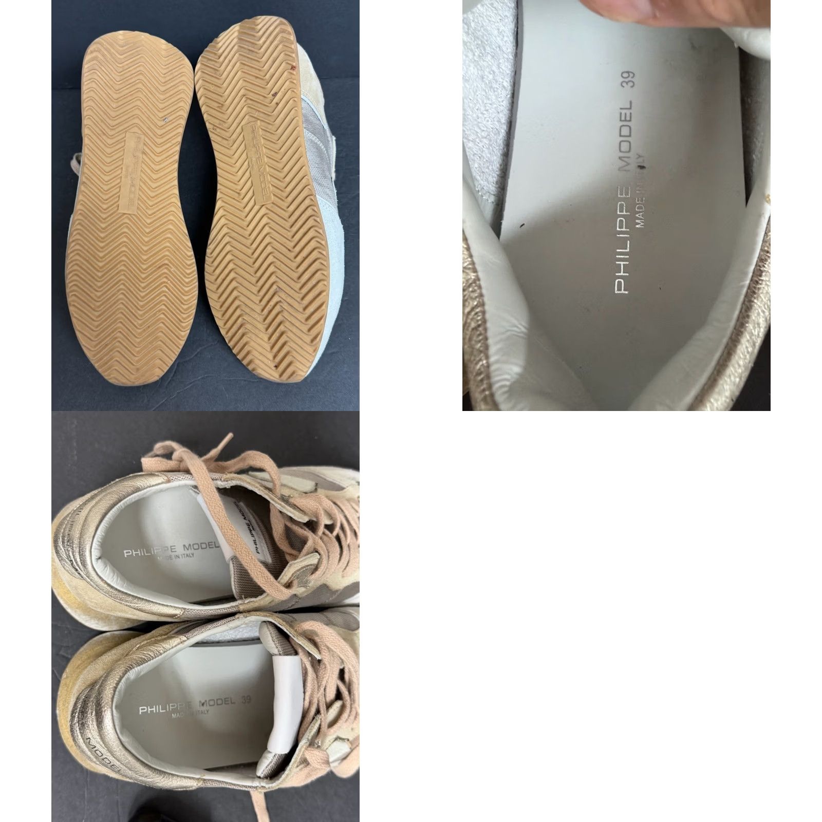 Philippe Model Philippe Model Paris Womens Low-Top Sneakers in Suede & Leather Gold EU 39 Size US 8 / IT 38 - 8 Thumbnail