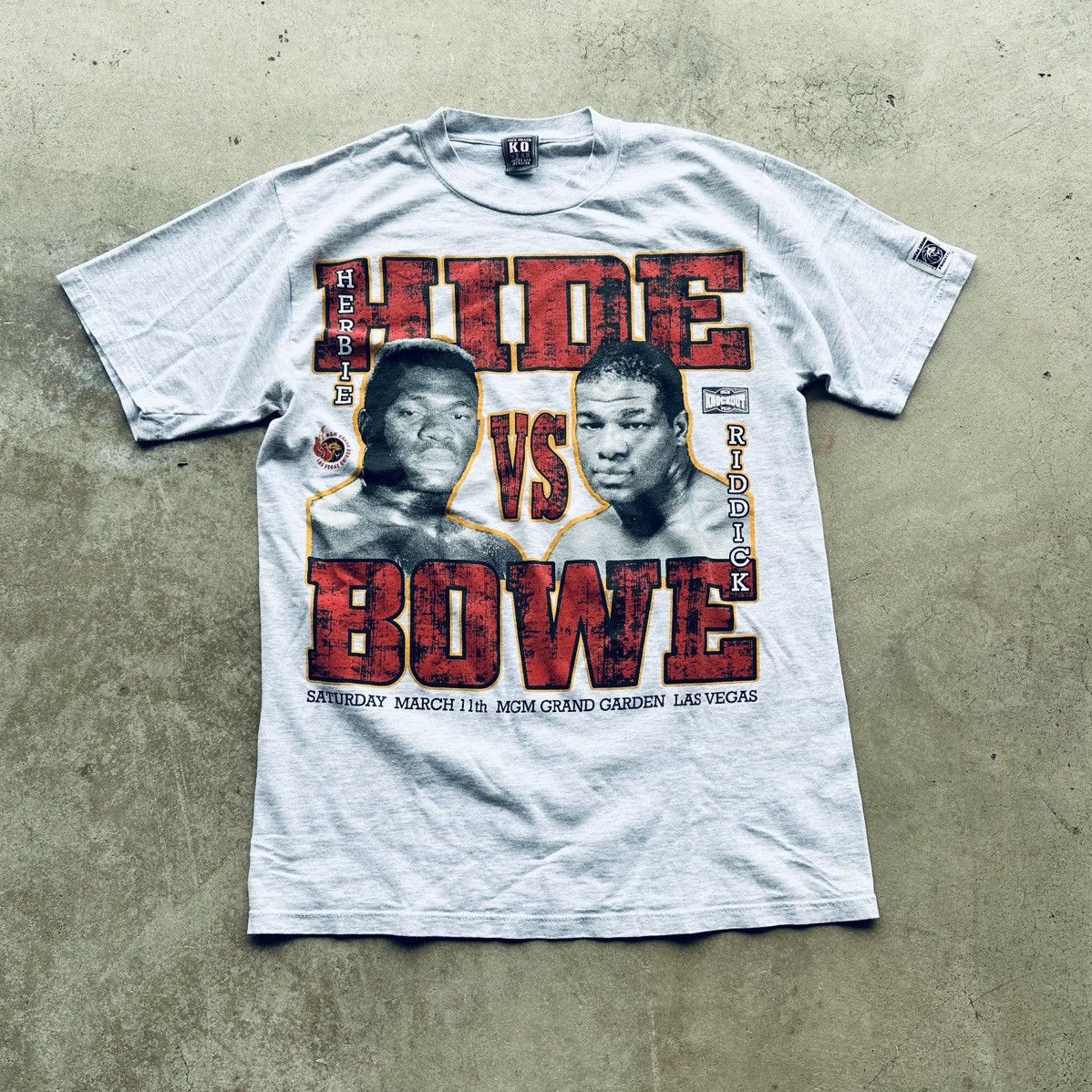 Vintage Vintage Riddick Bowe Boxing T Shirt 90s MGM Grand VS Herbie Size US M / EU 48-50 / 2 - 1 Thumbnail