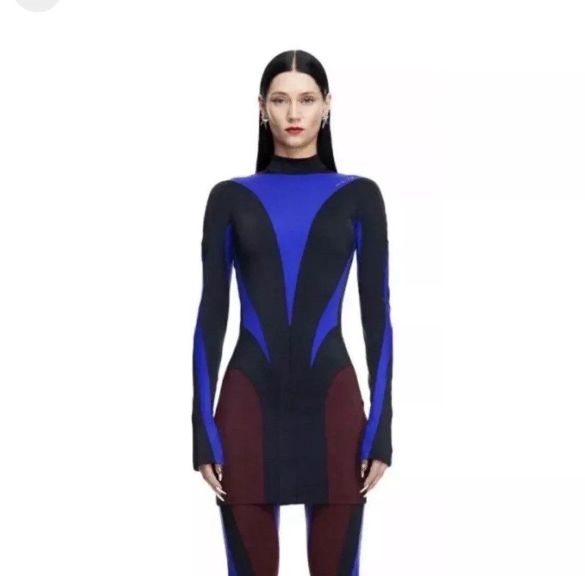 H&M × Mugler Mugler x H&M Spiral Paneled Mini Dress Size L / US 10 / IT 46 - 2 Thumbnail