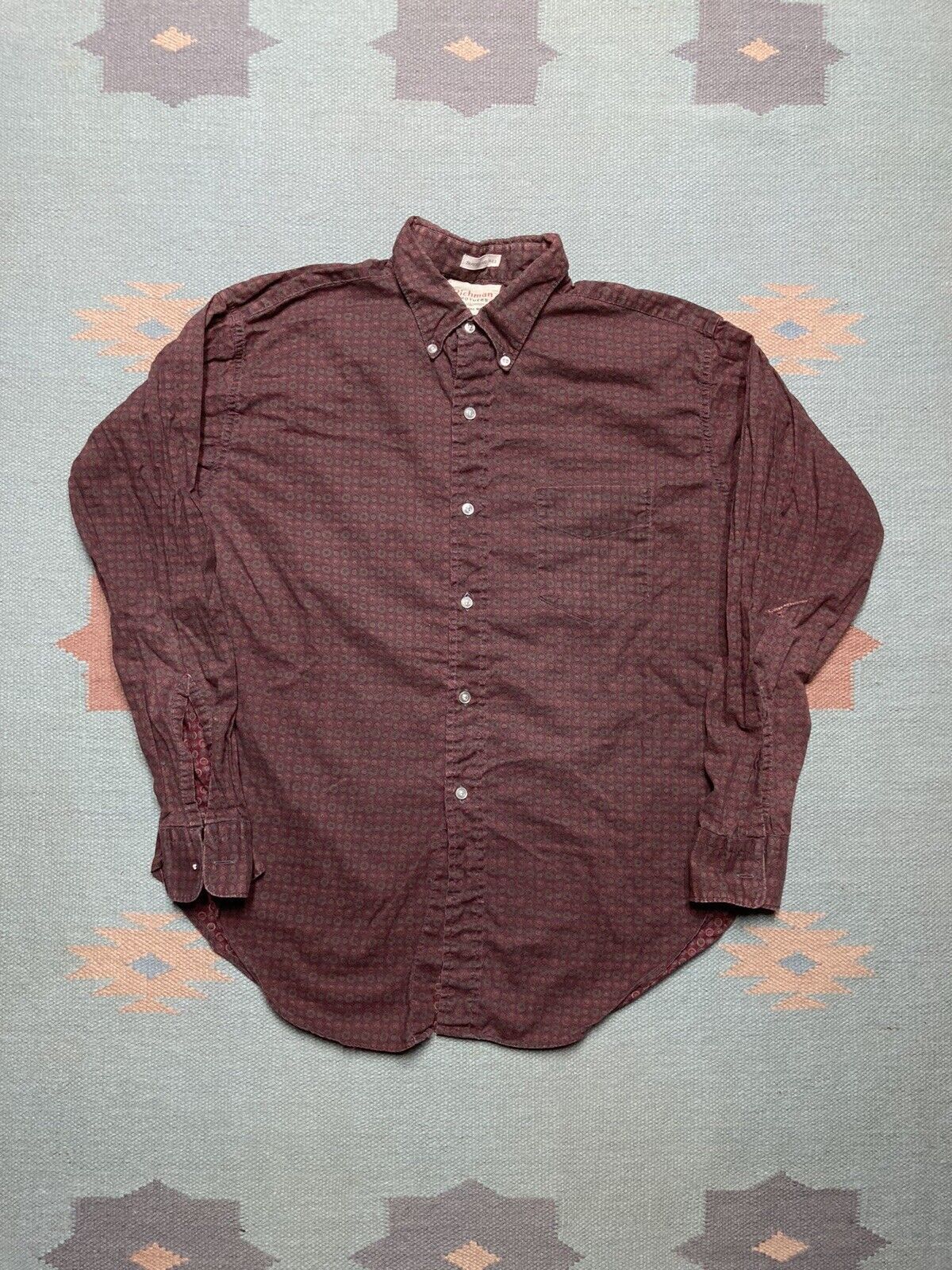 Vintage VTG 1950s button shirt Richman brothers psychedelic large Size US L / EU 52-54 / 3 - 1 Thumbnail