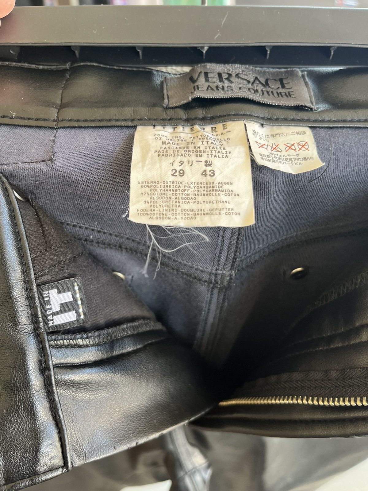 Versace Jeans Couture Versace Jeans Couture Black Leather Pants Size US 28 / EU 44 - 10 Thumbnail