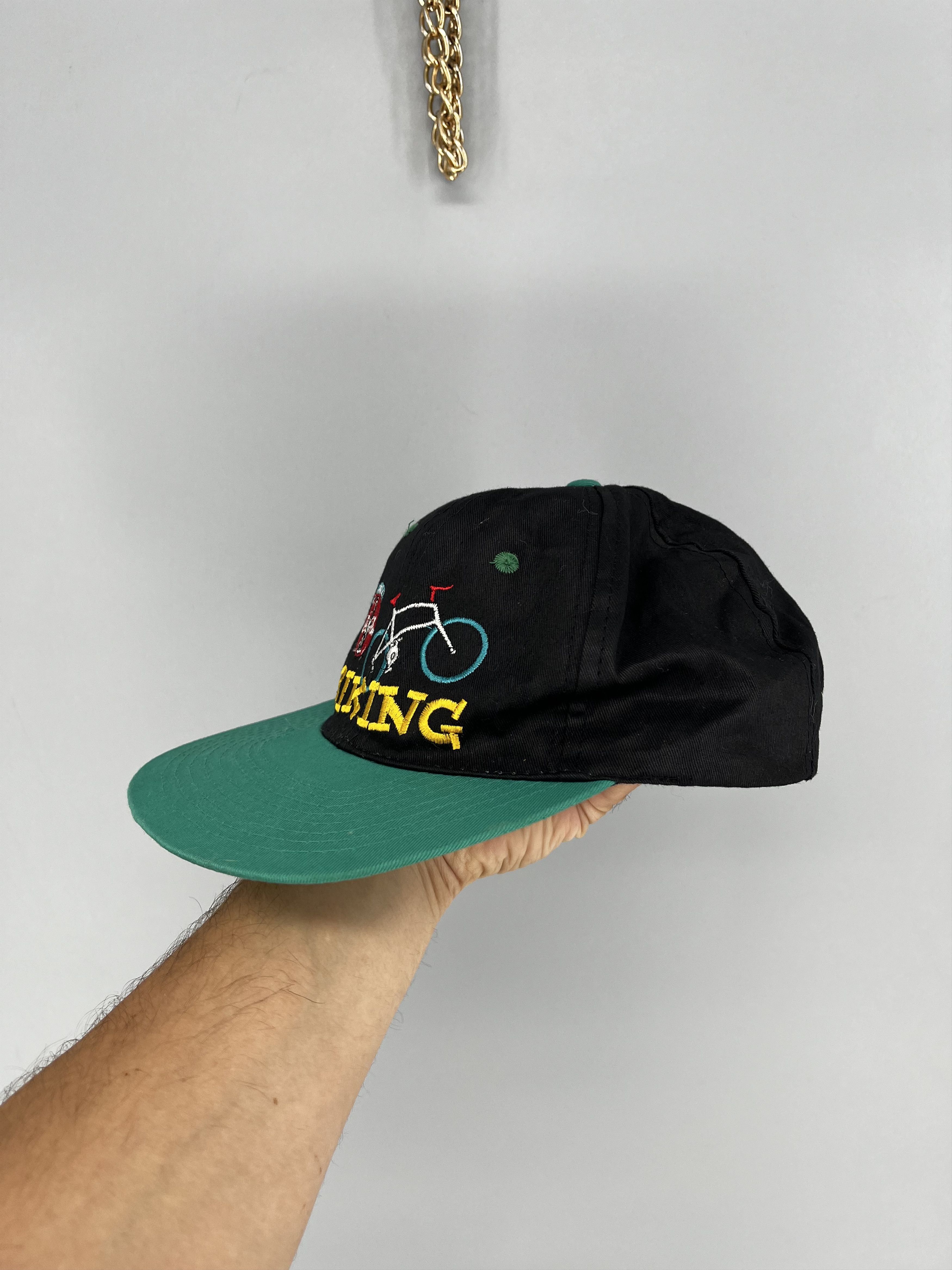 Coca Cola Vintage COCA-COLA Biking Cap One Size Black Green Big Log Size ONE SIZE - 3 Thumbnail