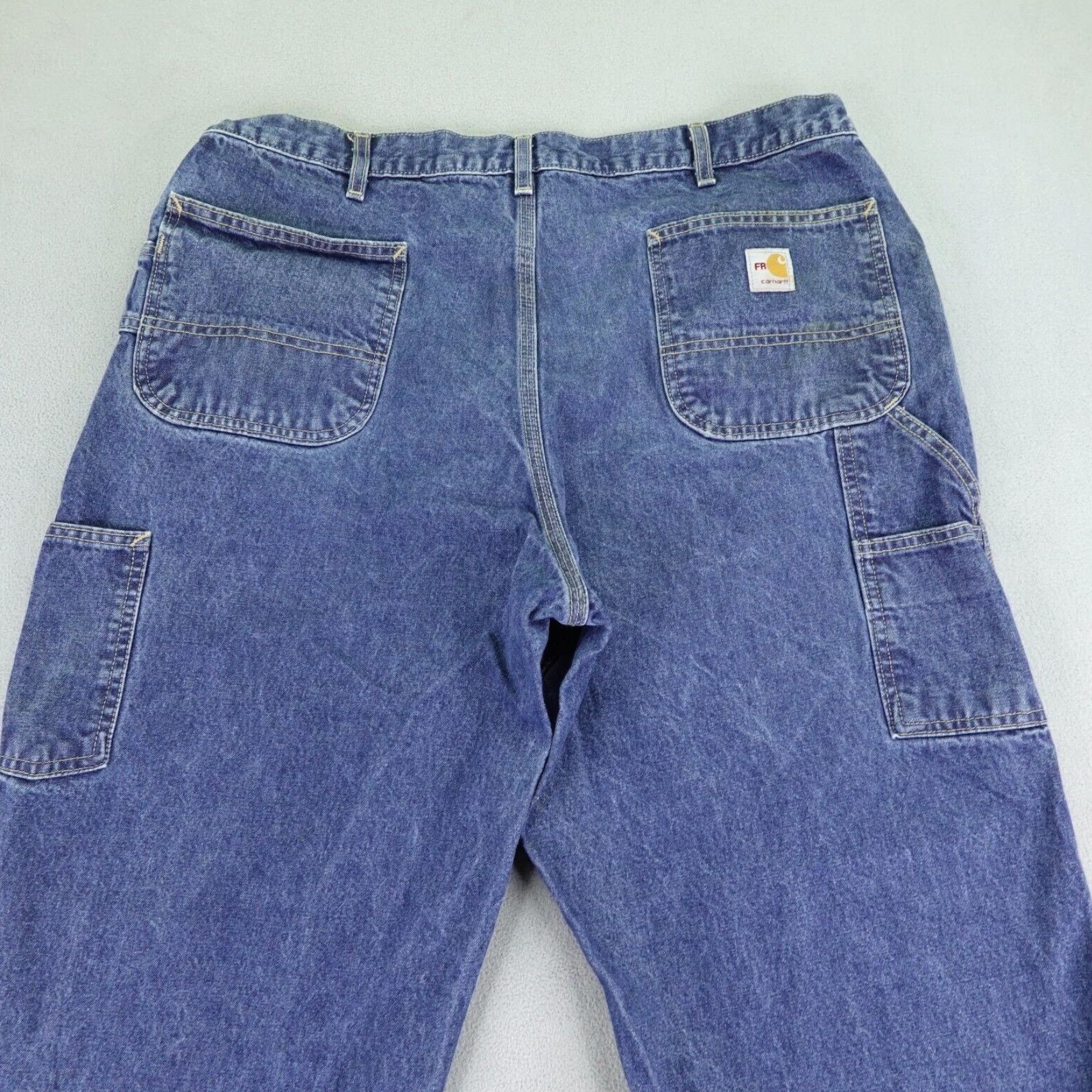 Carhartt VINTAGE Carhartt Jeans Men 40X30 Blue Denim Dungaree Flame Resistant Workwear Size US 38 / EU 54 - 7 Thumbnail