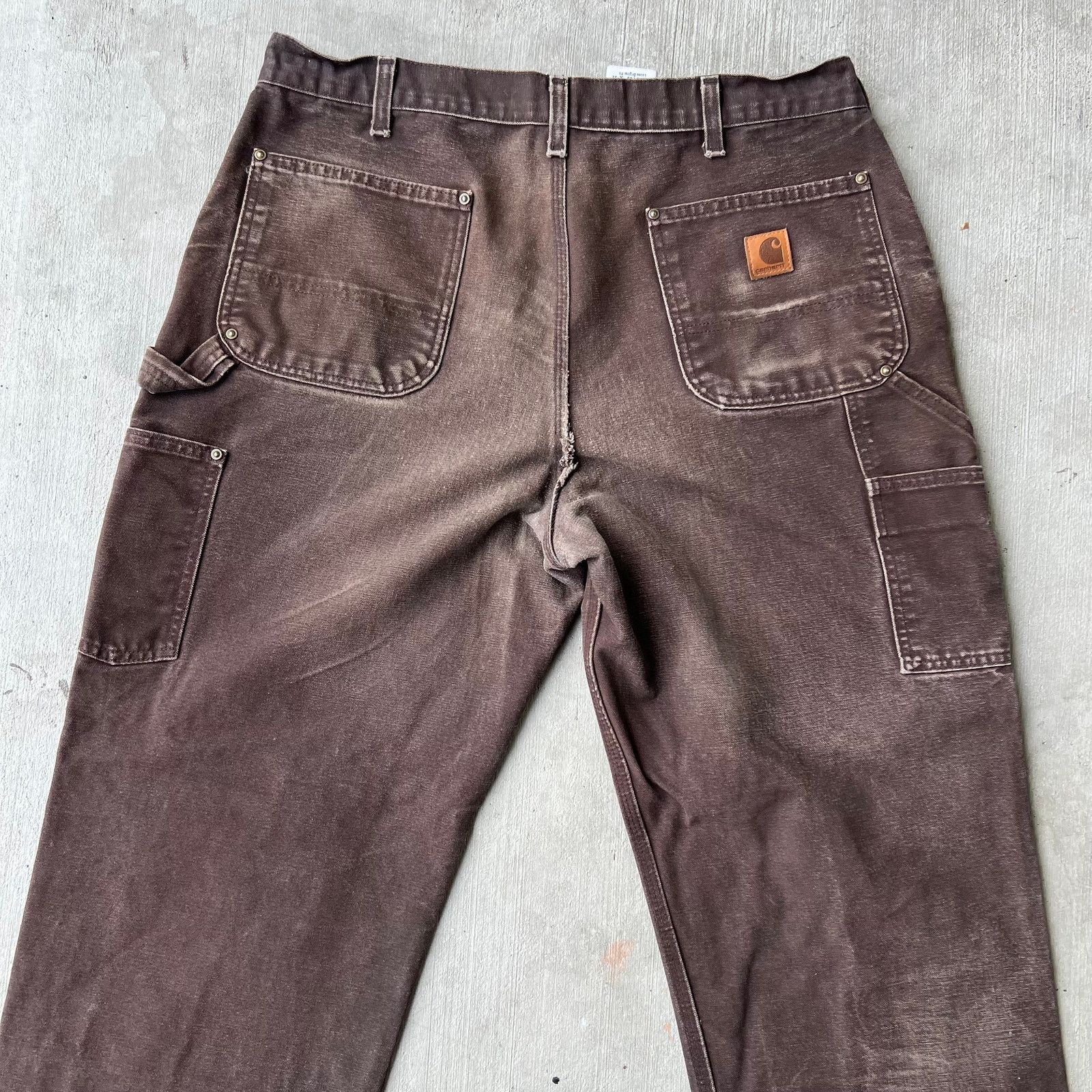 Carhartt × Vintage Carhartt brown faded double knee work wear carpenter pants Size US 36 / EU 52 - 5 Thumbnail
