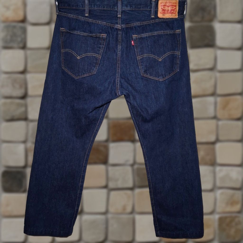 Levi's Levi's 501 Jeans Button Fly Men 40x27 Denim Blue Dark Wash Regular Rise 13" Inseam 27" 5-Pocket Straight Pants Size US 40 / EU 56 - 1 Thumbnail