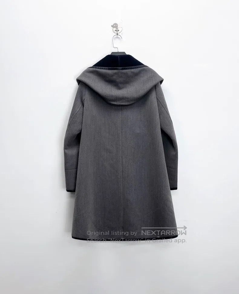 Hermes Hermes Gray Wool and Sheepskin Trimmed Hooded Bathrobe Coa Size XS / US 0-2 / IT 36-38 - 2 Thumbnail