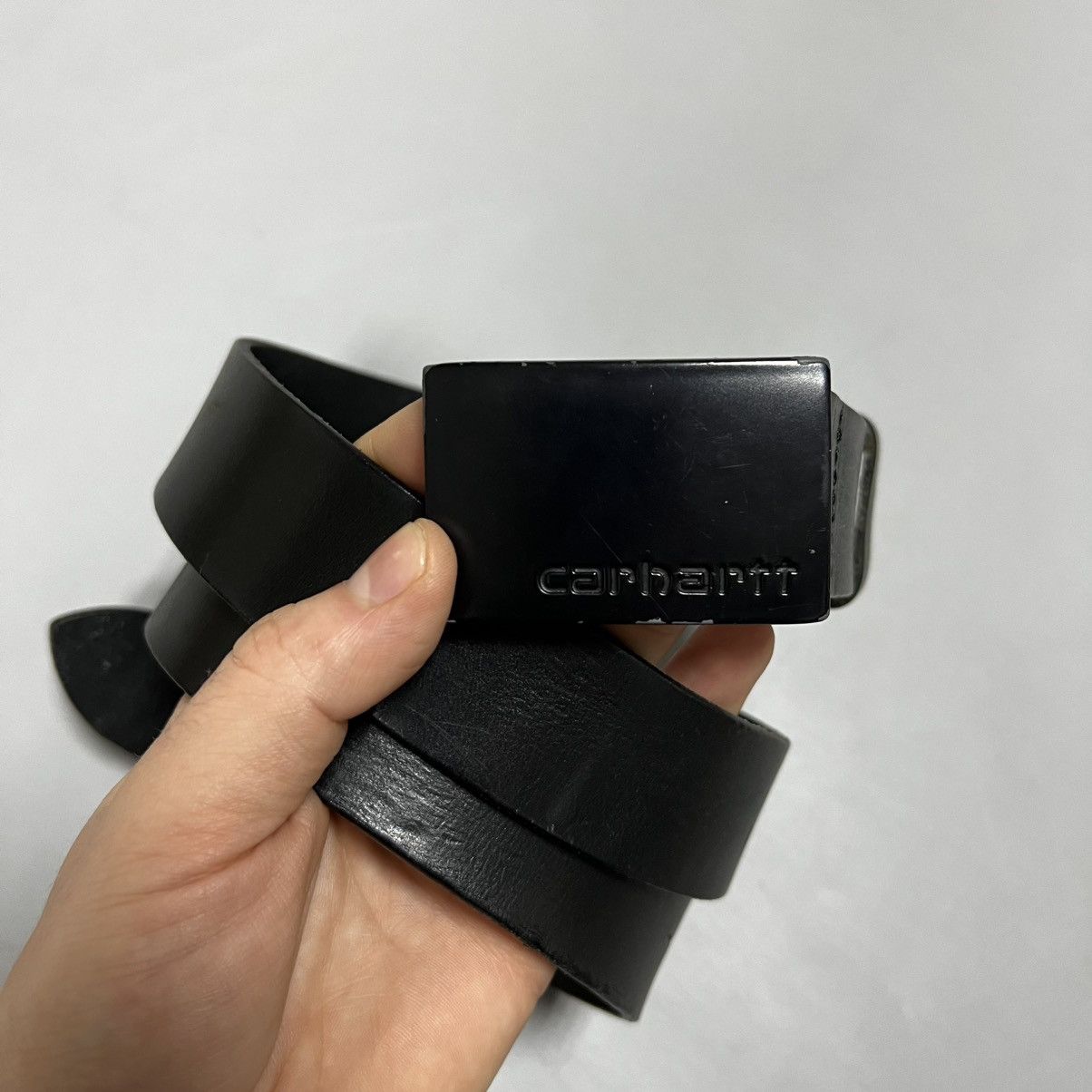 Carhartt Carhartt Leather Belt Vintage Black Size ONE SIZE - 2 Thumbnail