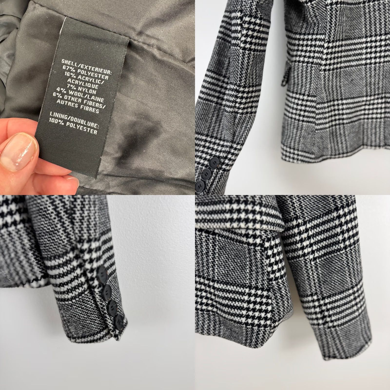 7 For All Mankind 7 For All Mankind Women's Plaid Blazer Jacket S Preppy Wool Size S / US 4 / IT 40 - 8 Thumbnail