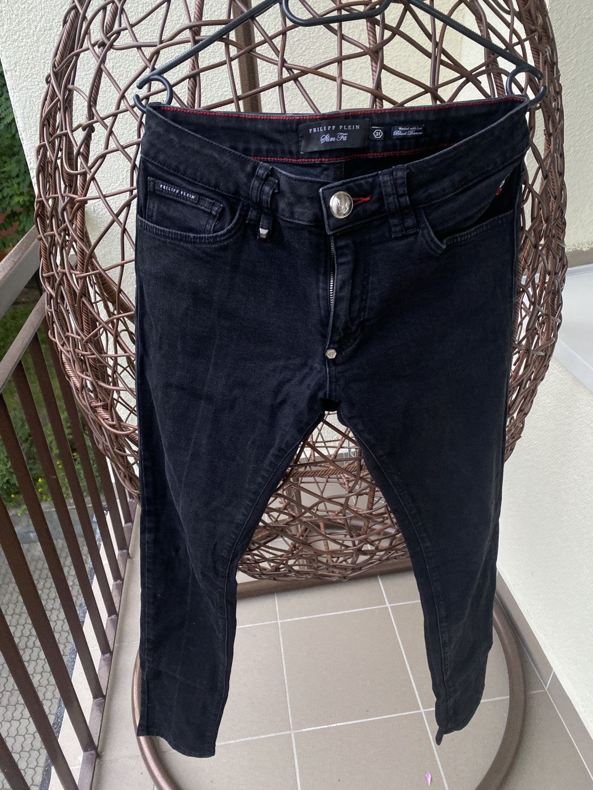 Other Luxury denim slim fit philipp plein logo on pocket drip jean Size US 31 - 1 Thumbnail