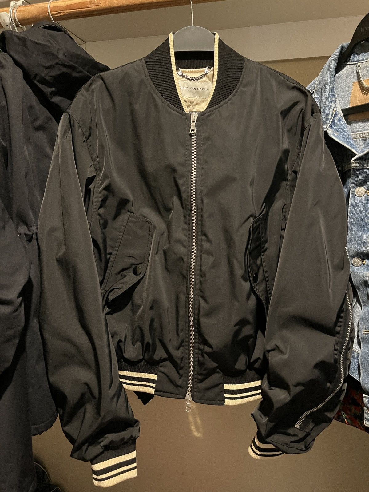 Dries Van Noten Dries Van Noten Black Vellow Back Zip Bomber Size US S / EU 44-46 / 1 - 2 Thumbnail