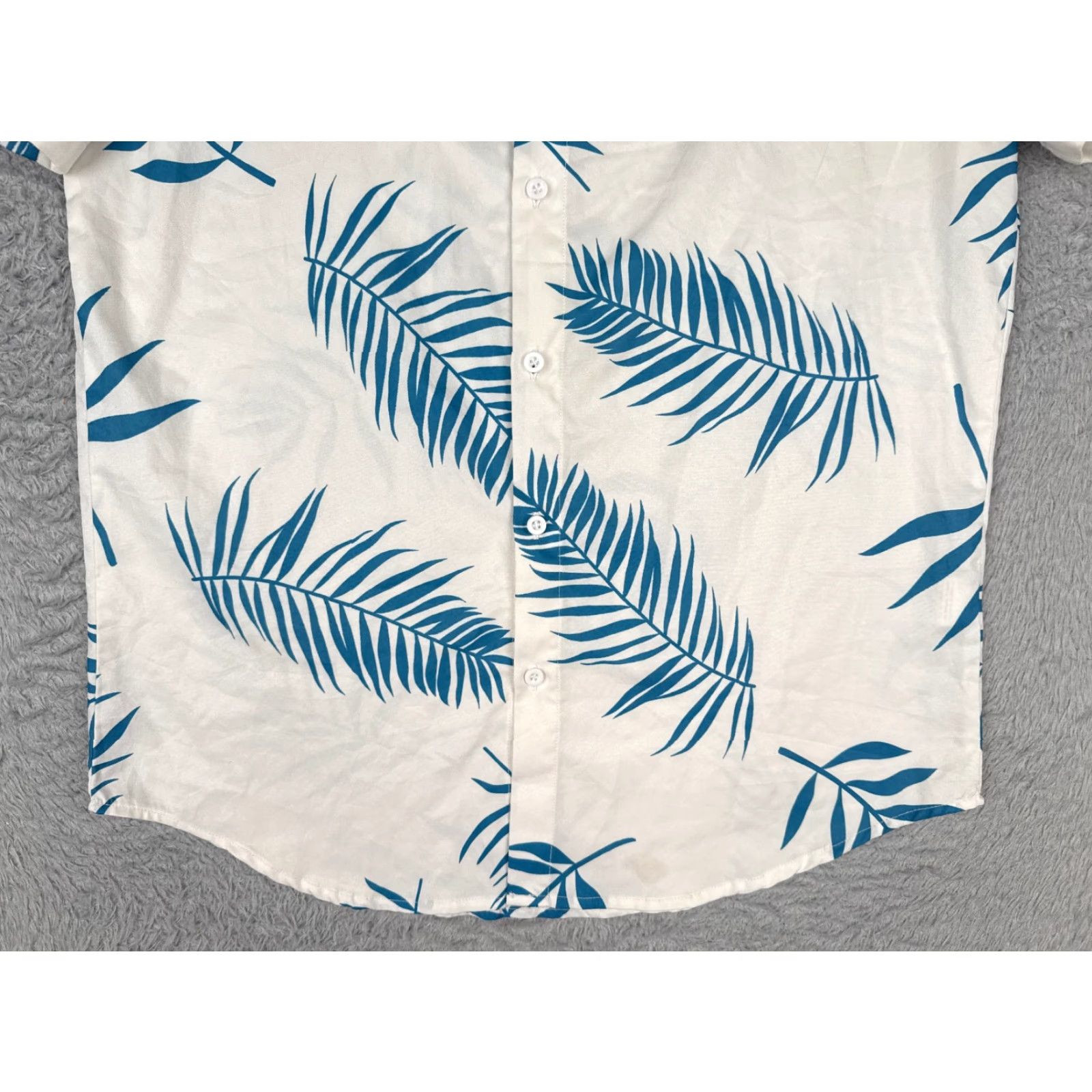Vintage VINTAGE Manfinity Shirt Men Medium White Blue Palm Leaf Polyester Blend Hawaiian READ Size US M / EU 48-50 / 2 - 5 Thumbnail