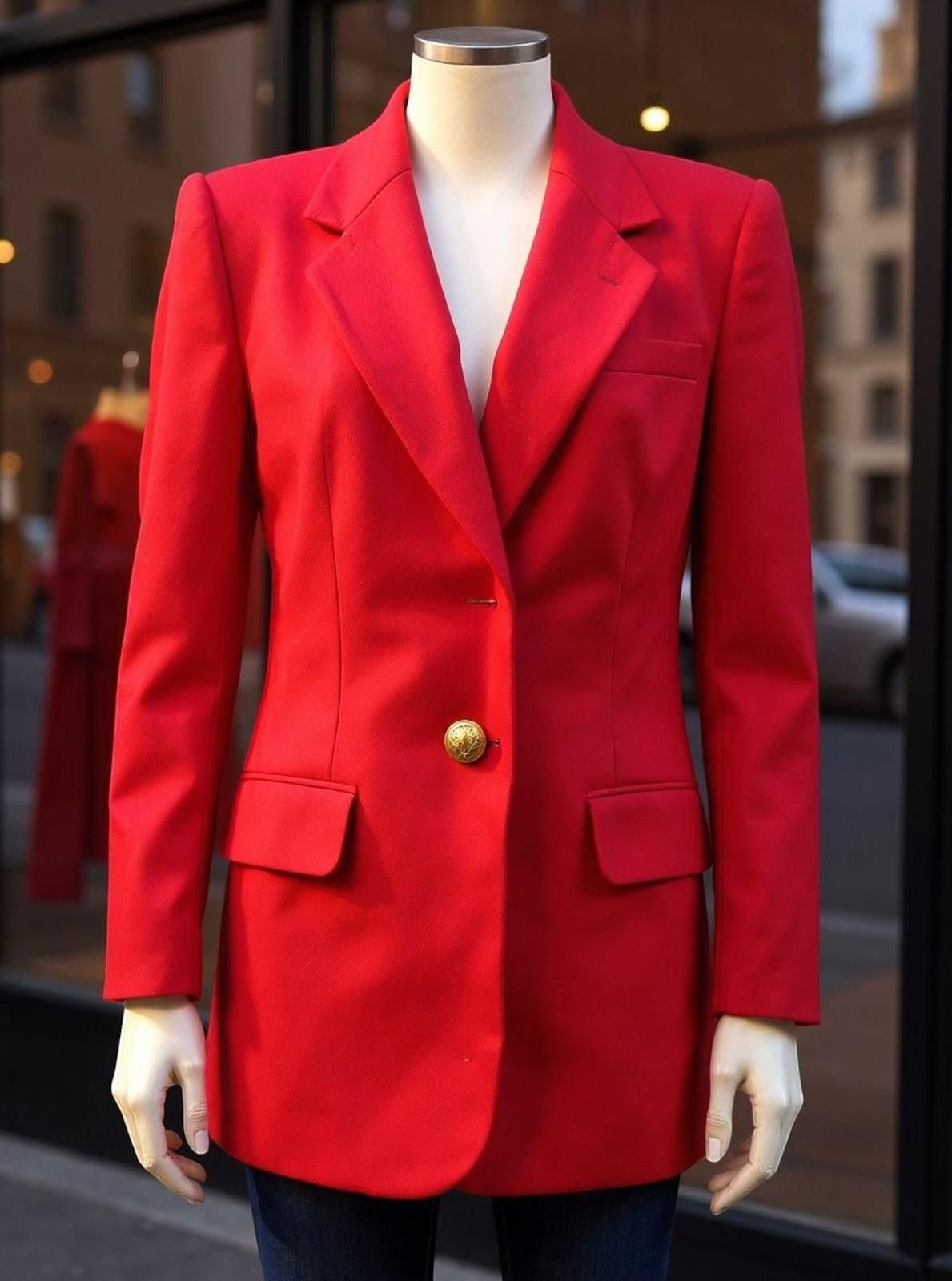 Unknown London Women's Red Single-Button Blazer Size M / US 6-8 / IT 42-44 - 3 Thumbnail