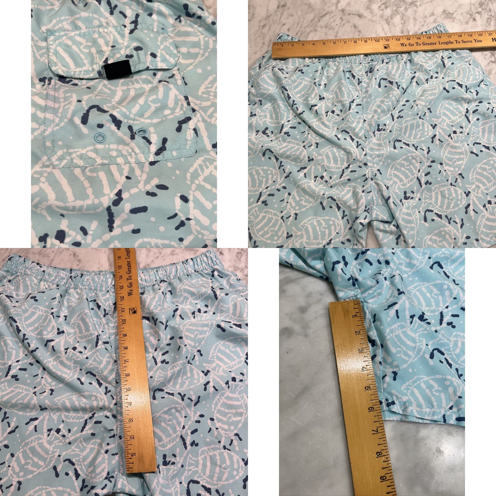 Vineyard Vines Vineyard Vines Swim Trunks Shorts Men XL Blue White Lined Bathing Suit Fish Size US 36 / EU 52 - 8 Thumbnail