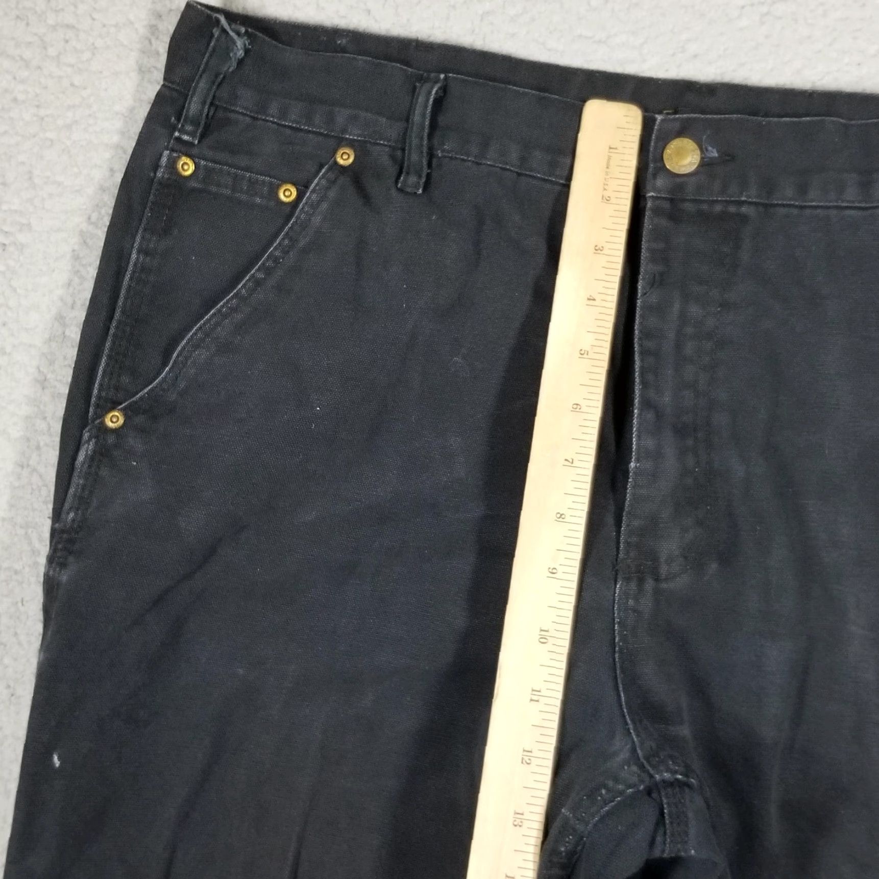 Vintage VINTAGE Stanley Pants Mens 38x32 Black Carpenter Work Utility Twill Cotton Rivets Canvas Size US 38 / EU 54 - 6 Thumbnail