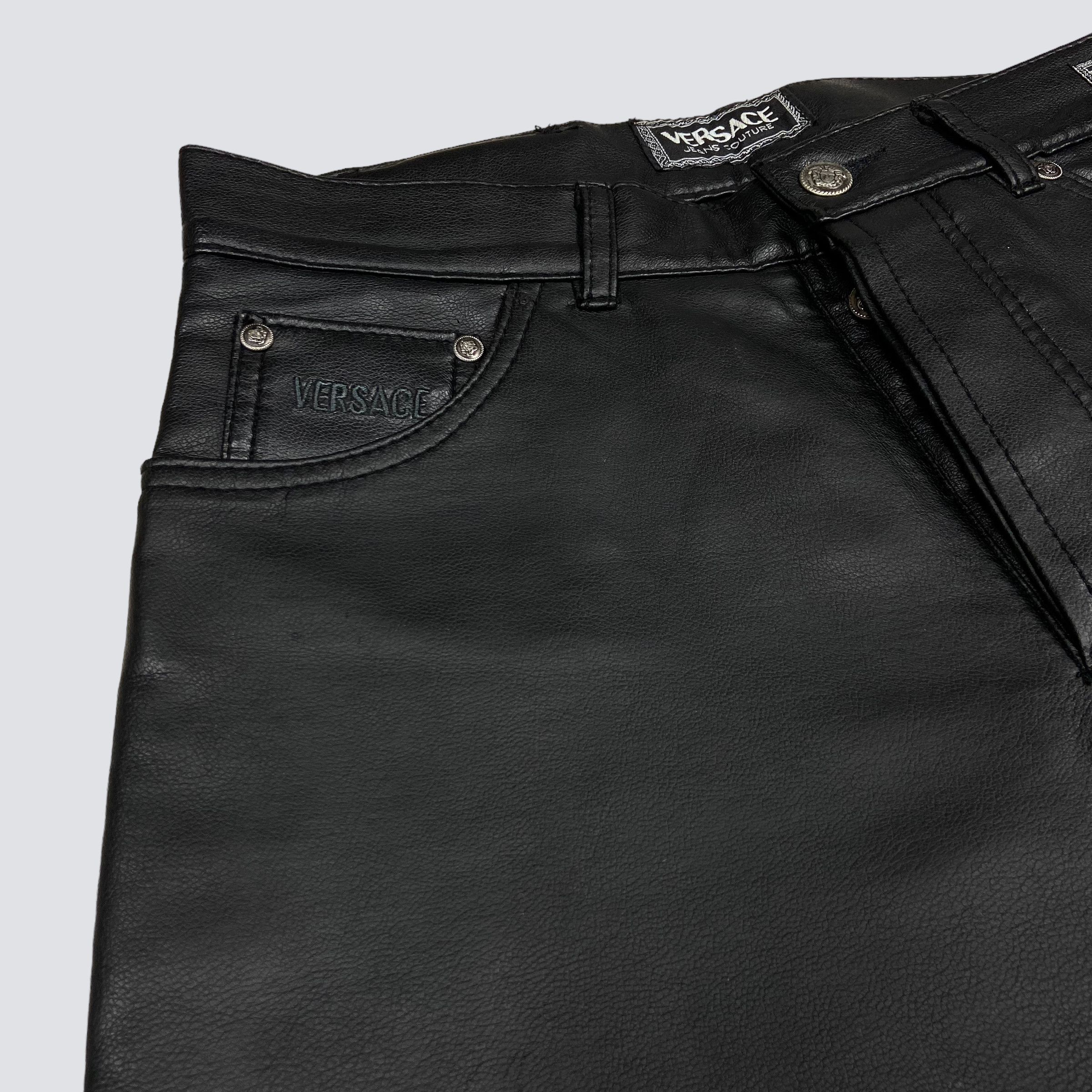 Versace VERSACE LEATHER ARCHIVE 1990s VINTAGE RARE PANTS - № 3079 Size US 30 / EU 46 - 10 Thumbnail