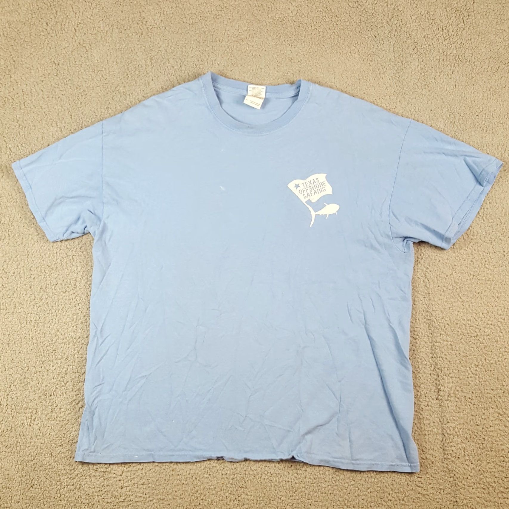 Gildan VINTAGE Gildan Men's T-Shirt - 90s Retro Outdoor Fishing Bass Safari Cotton Blue XL Summer Men's Size US XL / EU 56 / 4 - 2 Thumbnail