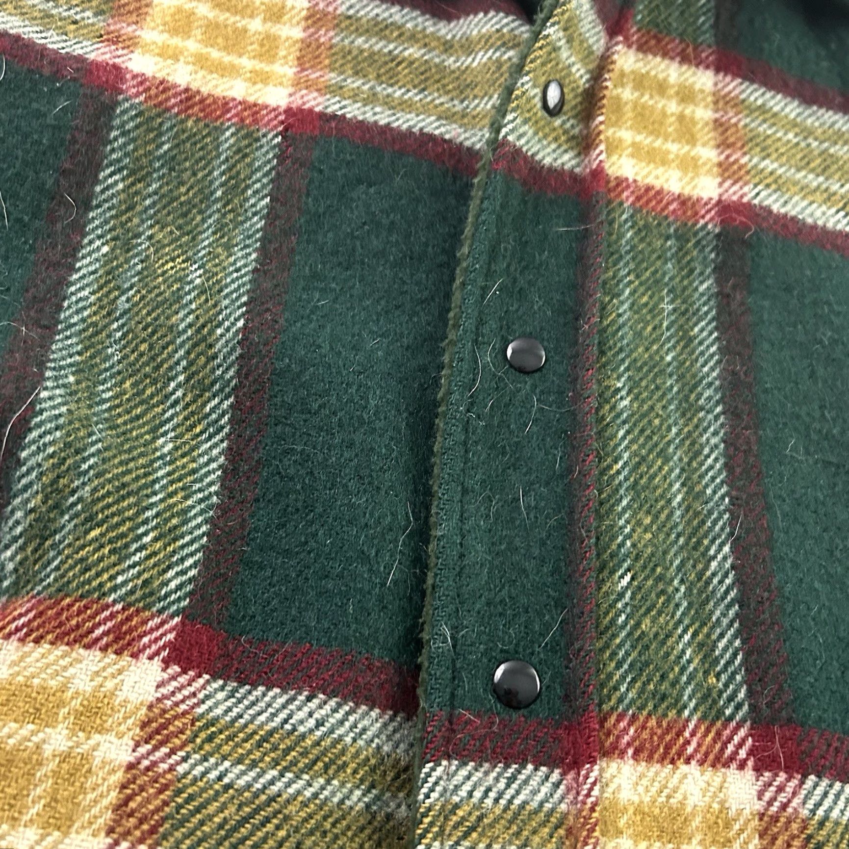Vintage VINTAGE Maine Guide Fleece Lined Wool Snap Button Shirt Jacket Men's Large Green Size US L / EU 52-54 / 3 - 2 Thumbnail