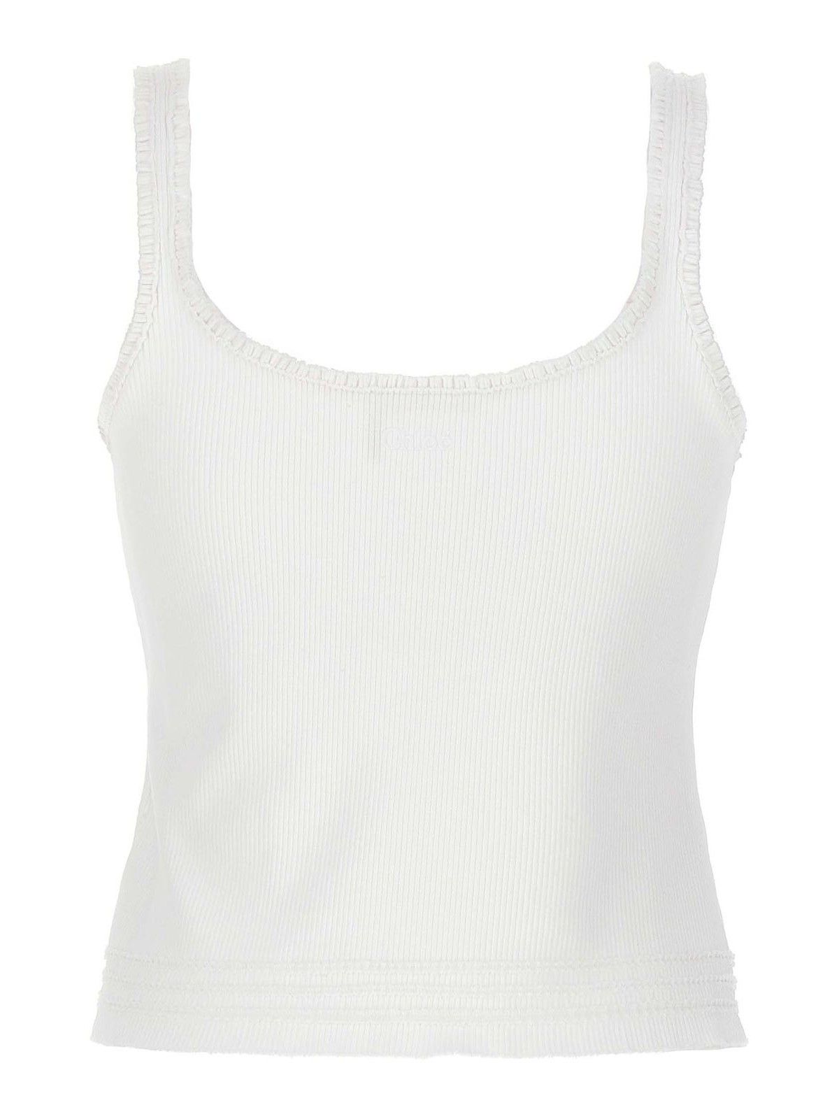 Chloe o1loc1c10425 Ruffles Mini Top in White Size M / US 6-8 / IT 42-44 - 2 Thumbnail