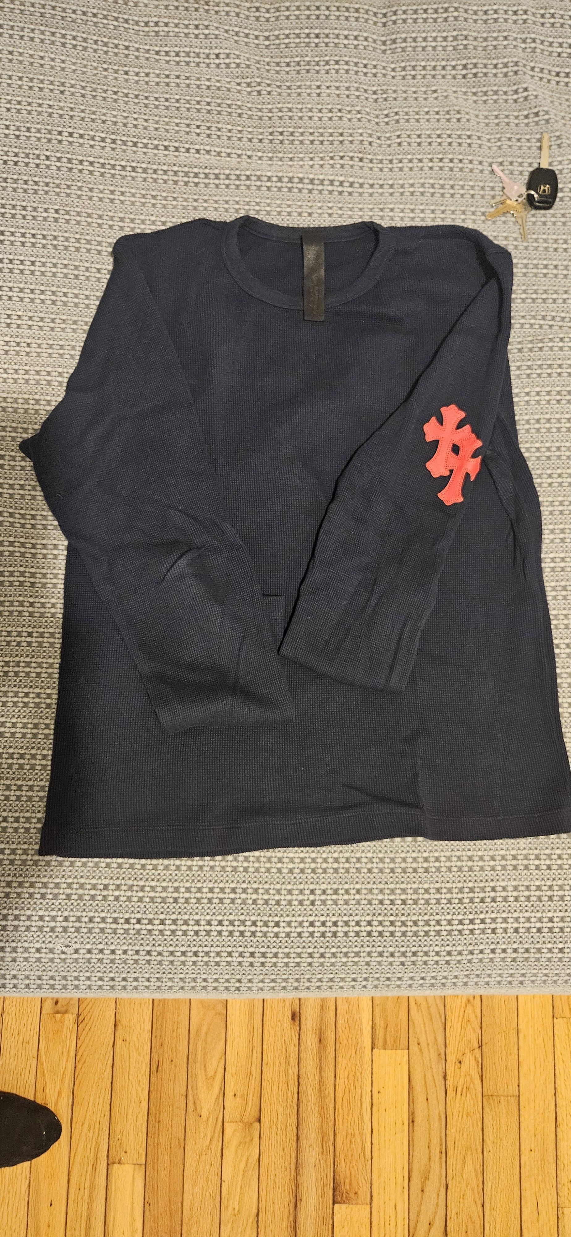 Chrome Hearts Blue thermal crew neck red cross patch Size US L / EU 52-54 / 3 - 1 Thumbnail