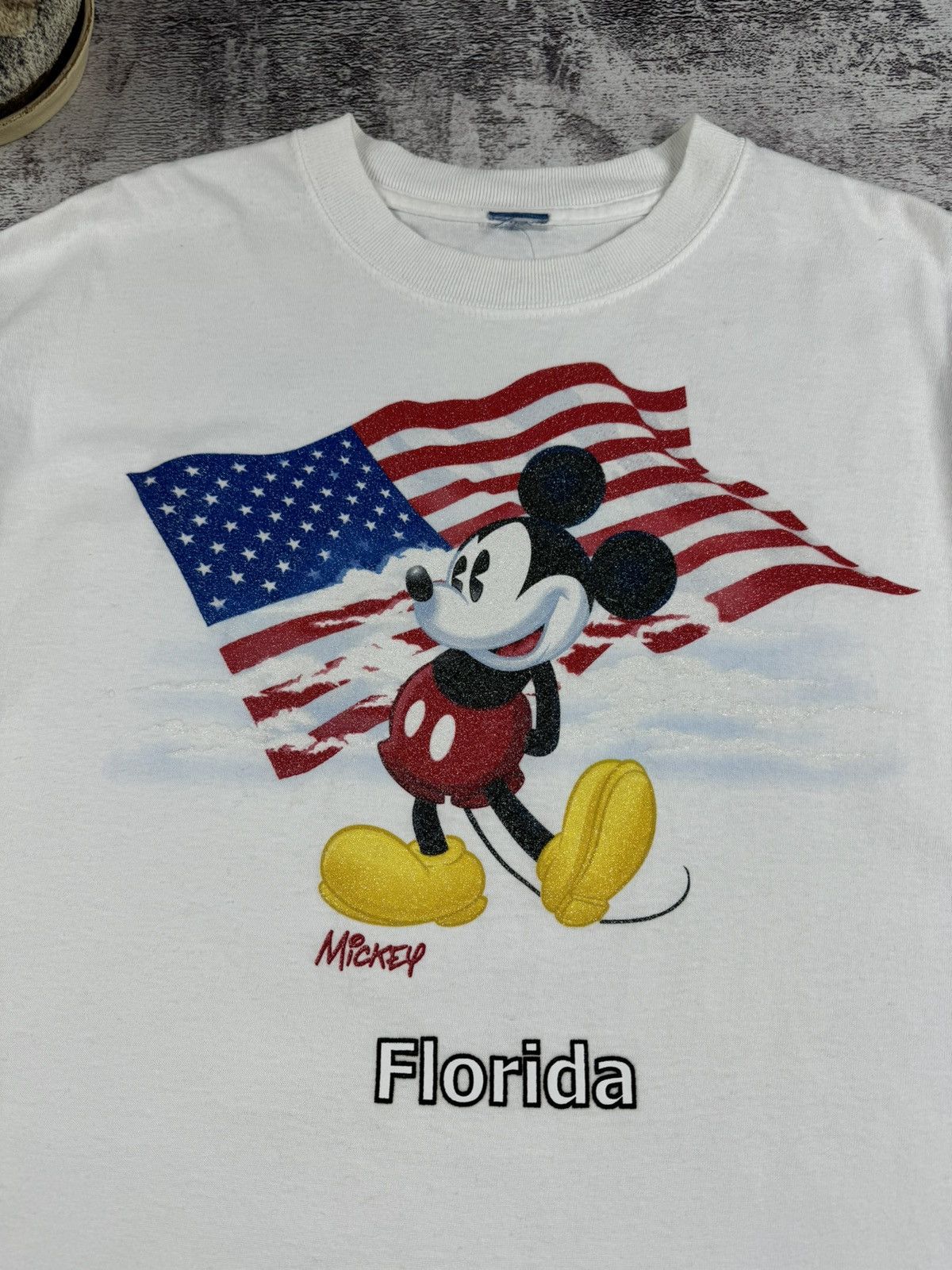Mickey Mouse 90S Mickey Mouse Florida USA Flag Cartoon Y2K T Shirt Tee Size US XL / EU 56 / 4 - 6 Thumbnail