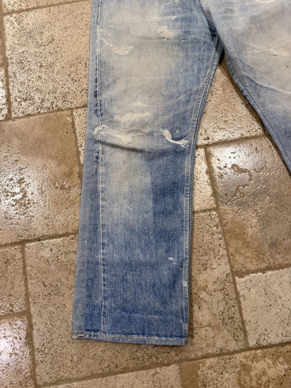 Our Legacy Our Legacy Third Cut Thompe Digital Print Blue Denim Jeans Size US 33 - 3 Thumbnail