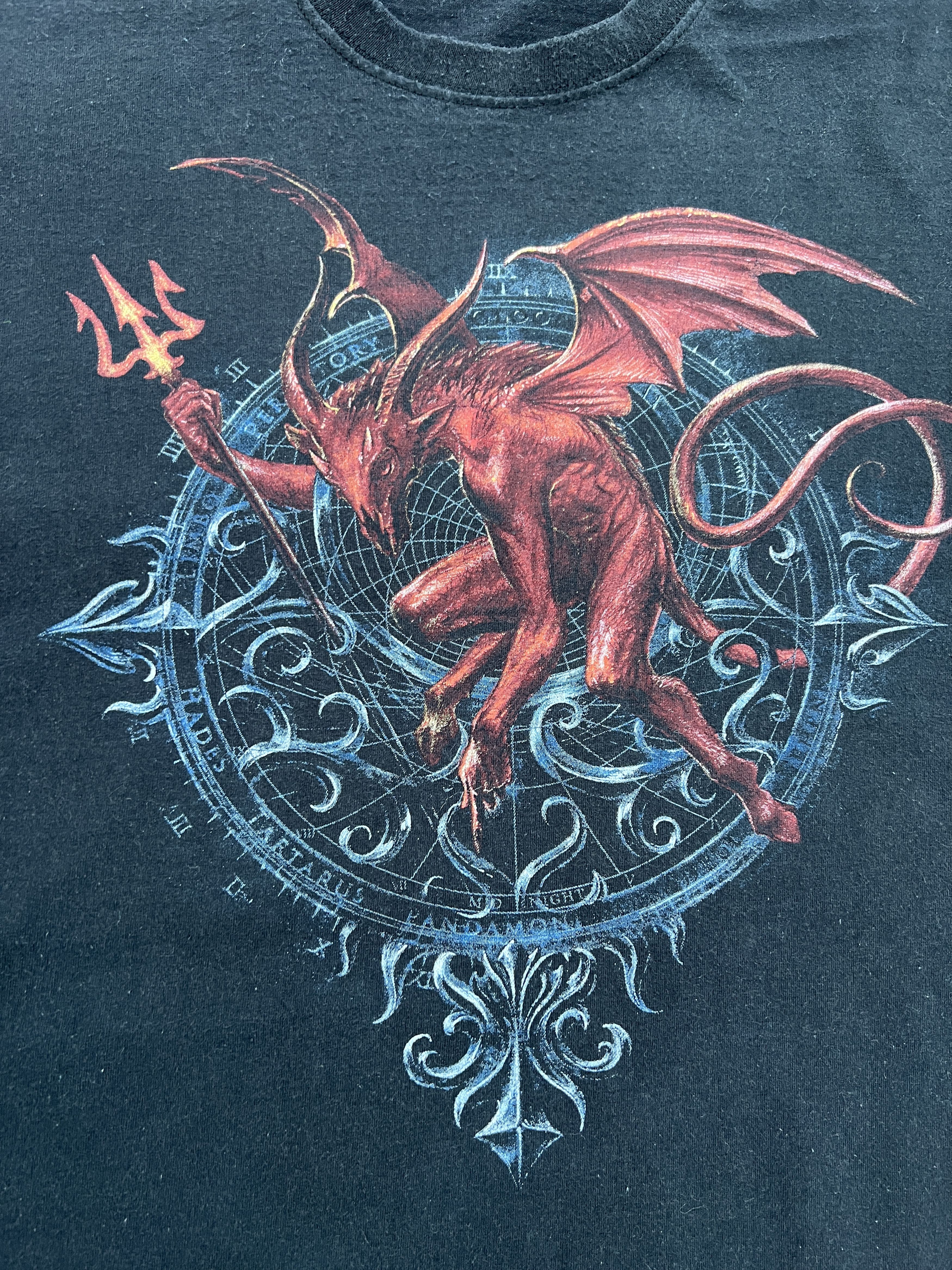 Fruit Of The Loom Vintage 2000s Alchemy Gothic Baphomet T-shirt Size US L / EU 52-54 / 3 - 7 Thumbnail