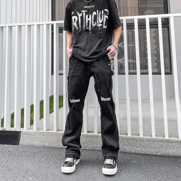 Other Vintage Distressed Graffiti Mens Micro Flared Denim Jean Size US 30 / EU 46 - 1 Thumbnail
