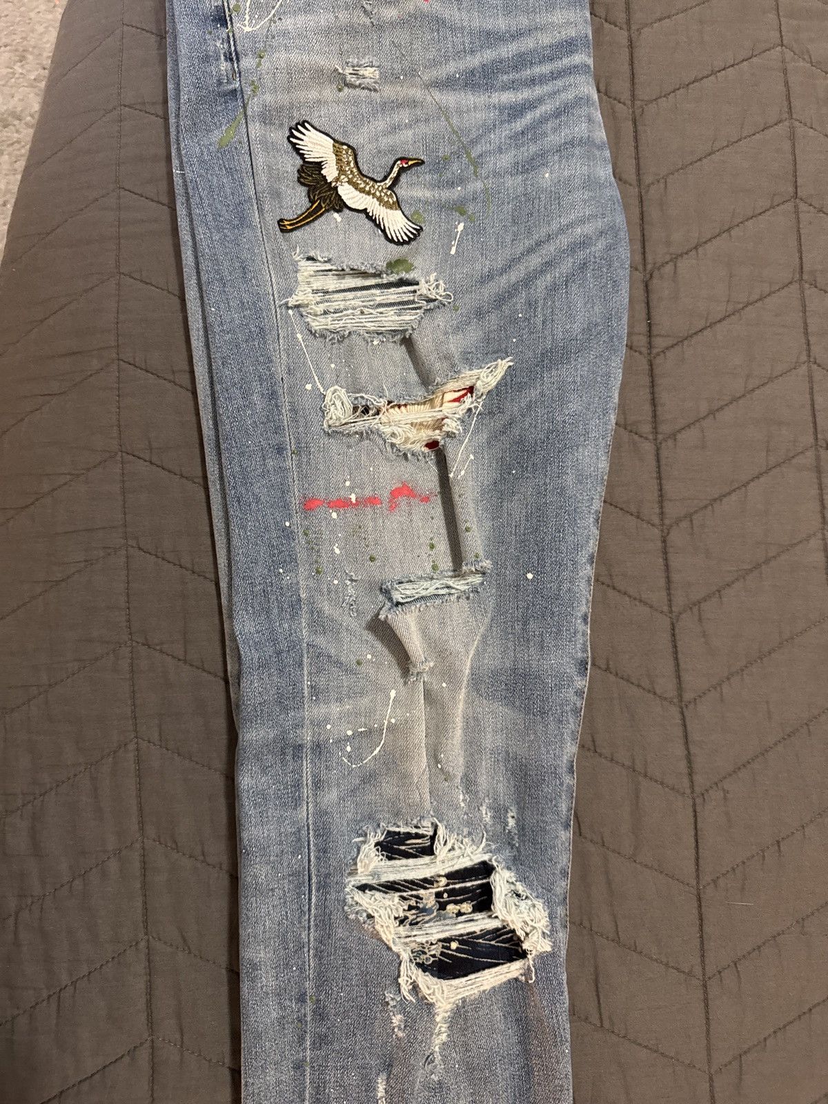 Amiri Amiri Art Patch Rosebowl Splatter Jeans - Size 32 Size US 32 / EU 48 - 7 Thumbnail