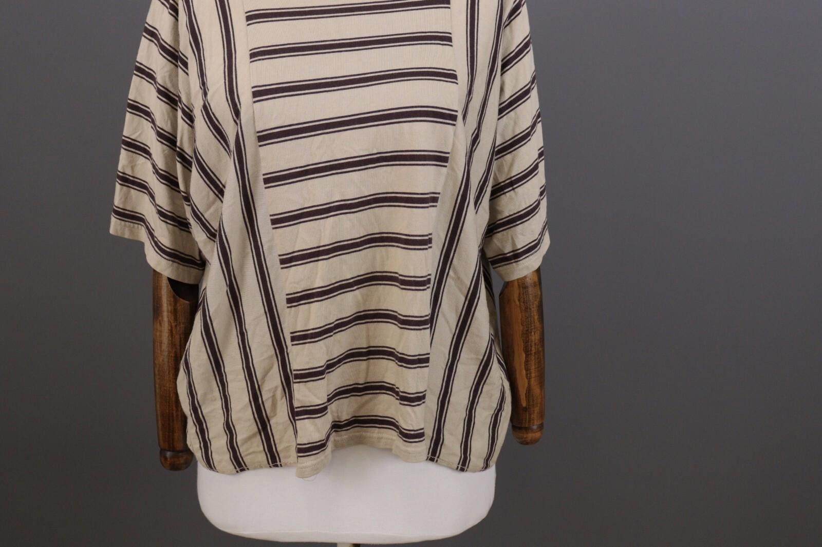 Designer Gudrun Sjoden Beige Striped Relaxed Blouse Shirt Size M Size M / US 6-8 / IT 42-44 - 3 Thumbnail