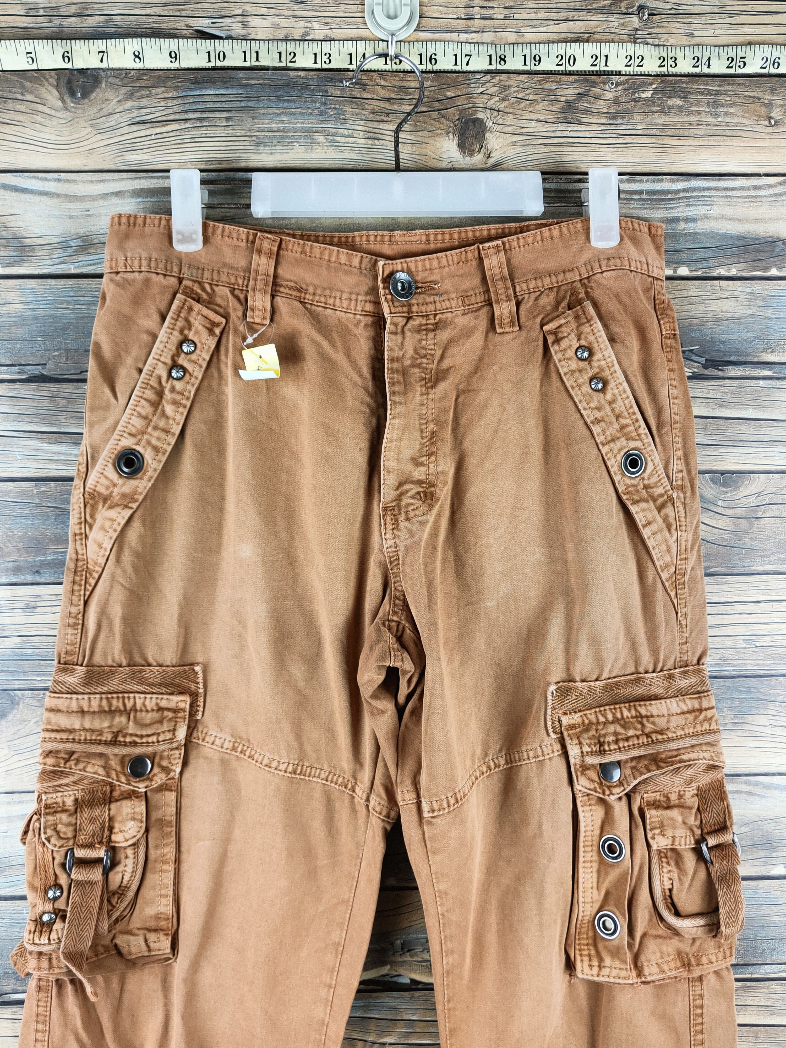 Japanese Brand DL Junye jeans Brown Multipocket Cargo Pants #46-410 Size US 31 - 2 Thumbnail