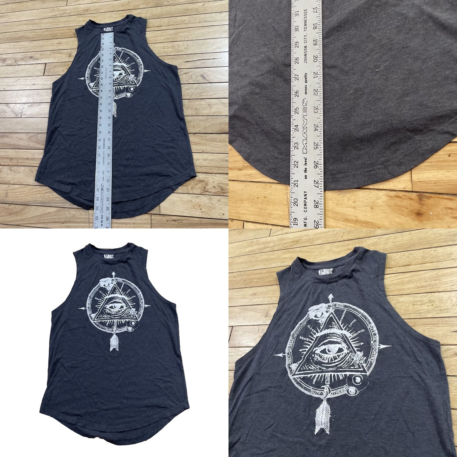 Vintage T BAR Tank Top Shirt Women S Gray Tribal Third Eye Graphic Whimsy Witchy Goth S Shirt Tank Womens Grey Tribal Third Eye Graphic Whimsy Goth S Size S / US 4 / IT 40 - 8 Thumbnail