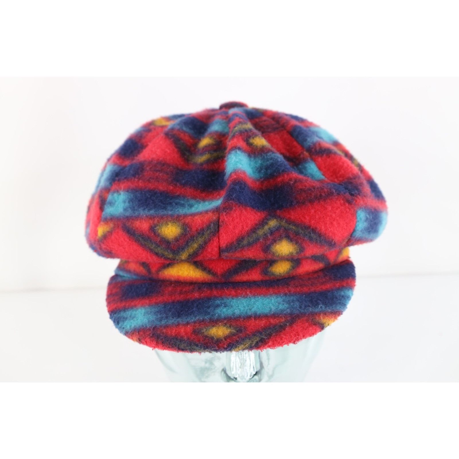 Vintage Vintage 90s Streetwear Rainbow Fleece Newsboy Cabbie Hat Size ONE SIZE - 2 Thumbnail