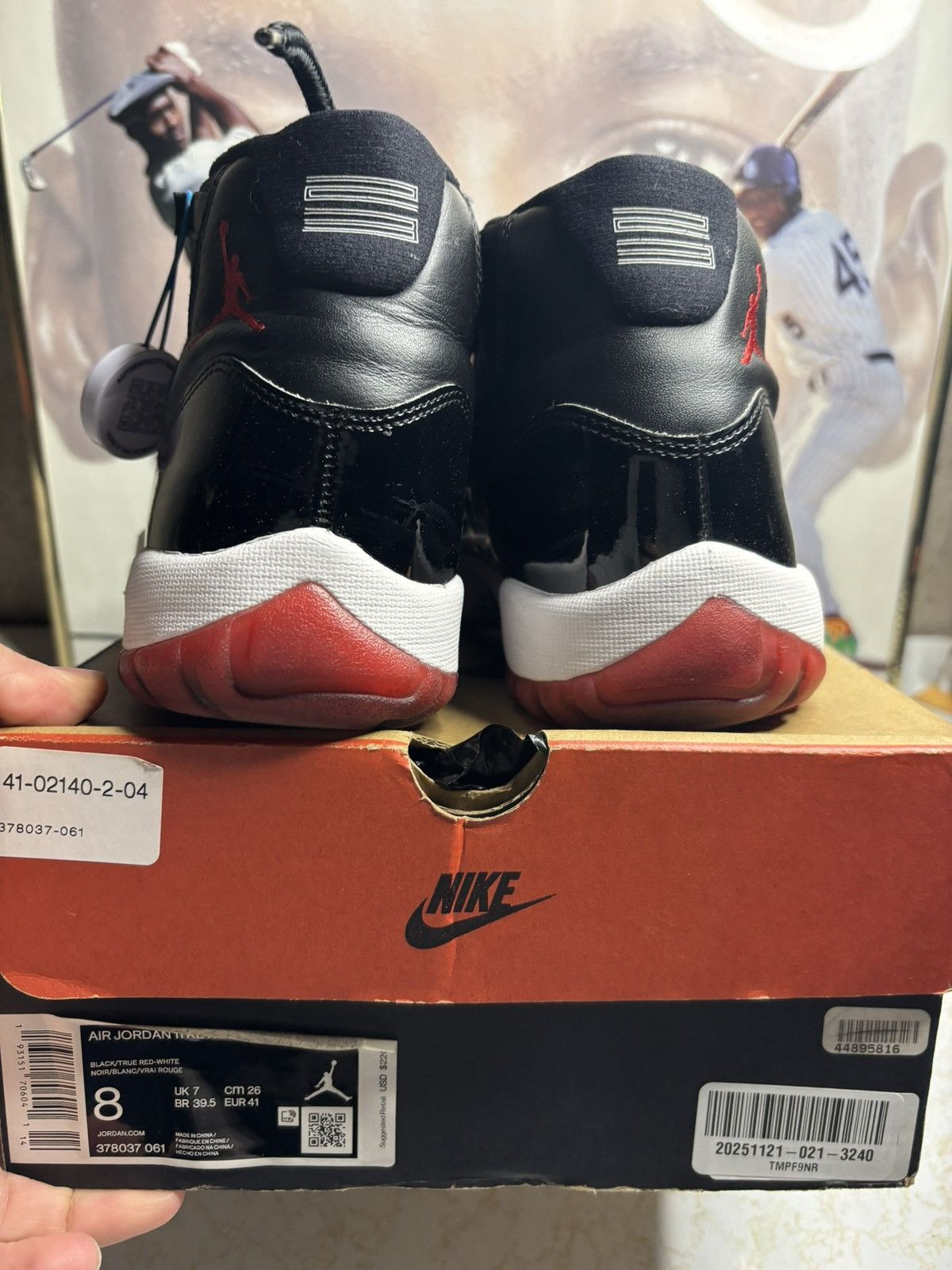 Jordan Brand Air Jordan 11 Bred 2019 Size US 8 / EU 41 - 7 Thumbnail