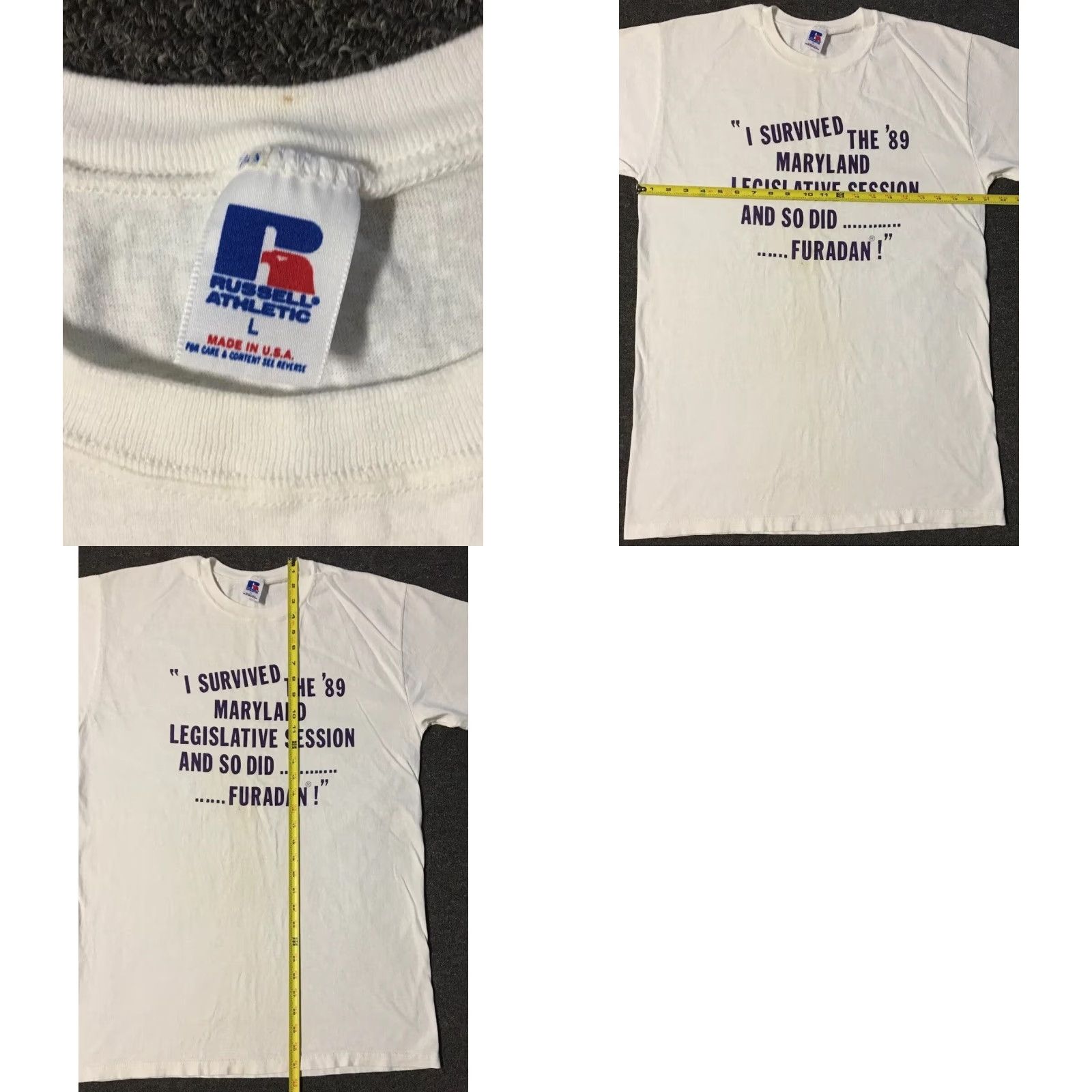 Vintage VINTAGE 80s Furadan Pesticide Maryland Legislation Shirt L Politics Funny Joke White Crew Neck Short Sleeve Size US L / EU 52-54 / 3 - 9 Thumbnail