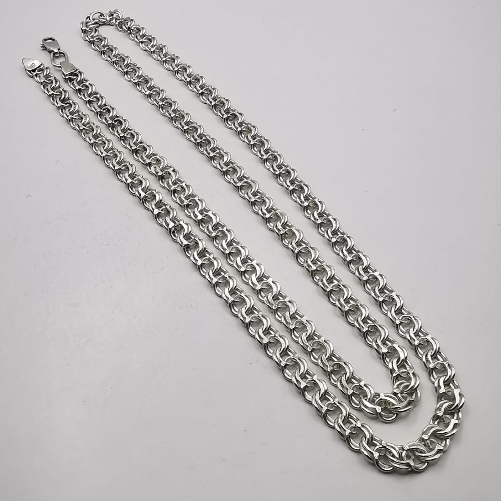 Sterling Silver Vintage Chain, 925 Sterling Silver, Signed 38.36g Size ONE SIZE - 4 Thumbnail