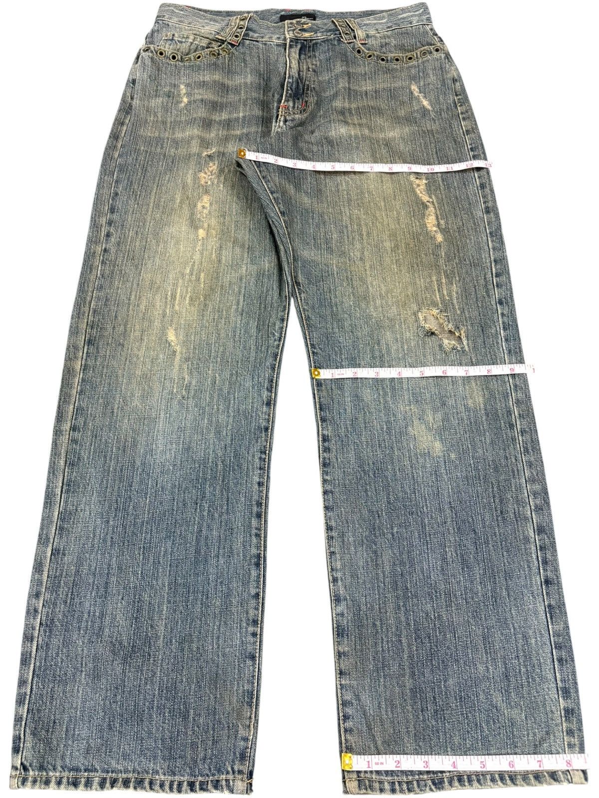 Japanese Brand Vintage Japanese Brand Mud Wash Distressed Loose Baggy Jeans Size US 32 / EU 48 - 12 Thumbnail