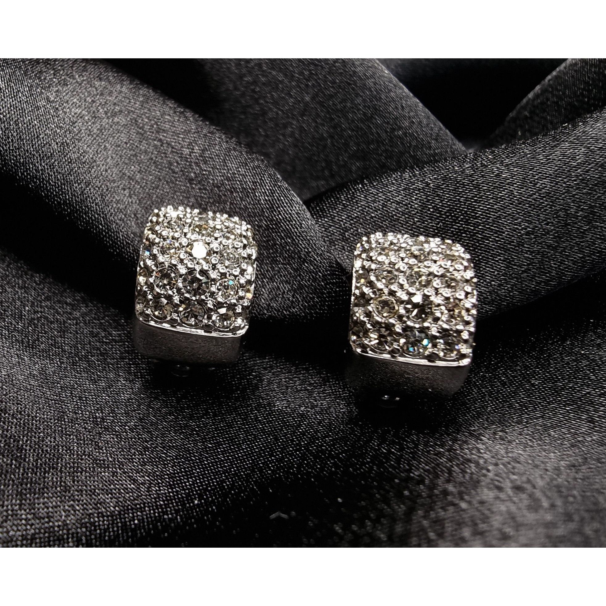 Swarovski Swarovski Crystal Pave Silver-Tone Clip-On Earrings Size ONE SIZE - 3 Thumbnail